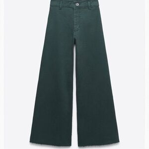 Zara Dark Green High Waist Jeans